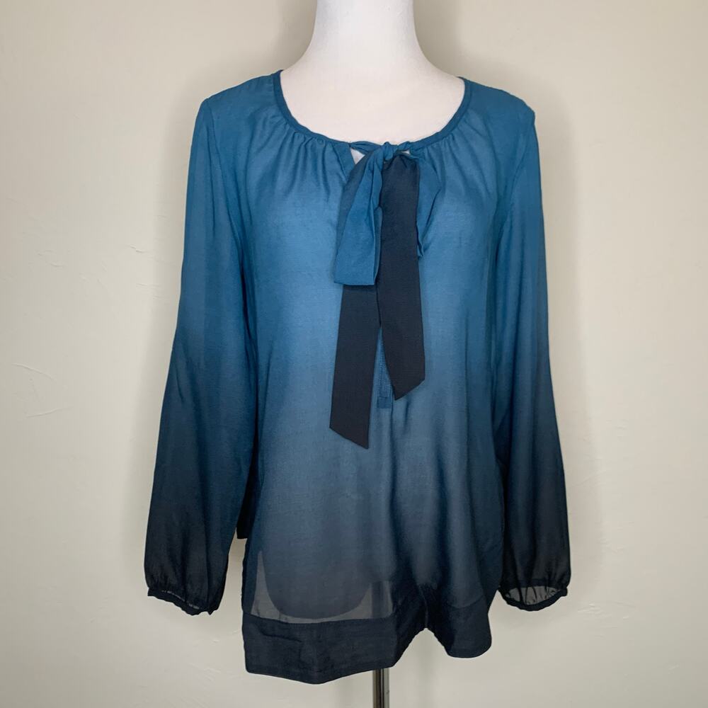 New York & Co Sheer Ombré Blouse XS